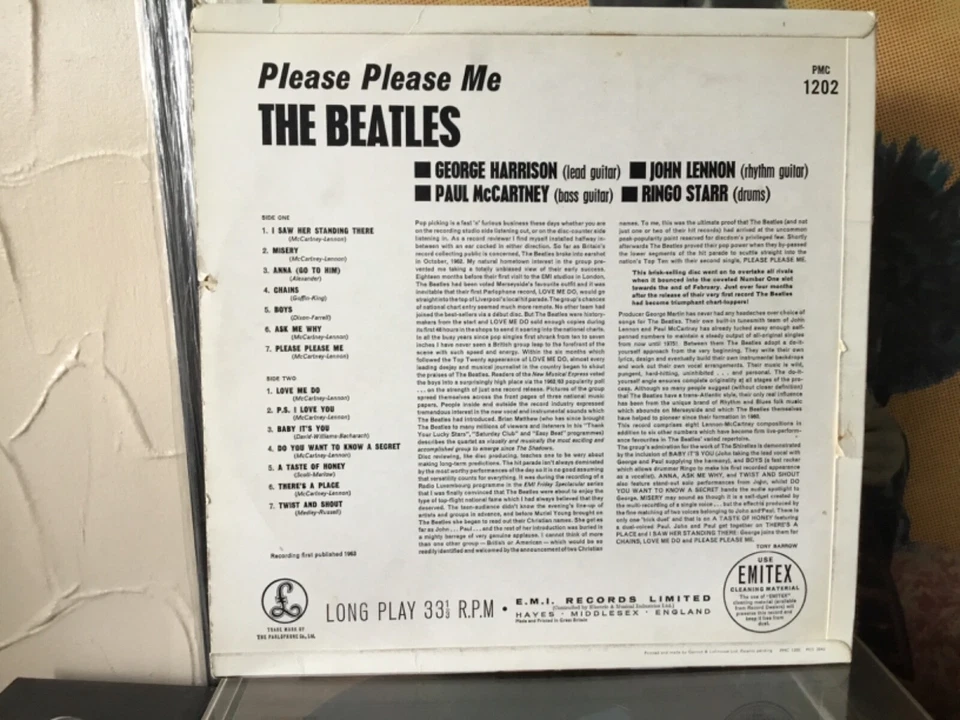 The Beatles Please Please Me Vinyl LP 6th Pressing Small Mono Y & B Label EX/EX Foto 2 de 4
