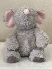 Aurora Elephant 9 Inch Gray Shaggy Plush Stuffed Elephant Toy Gift Birthday