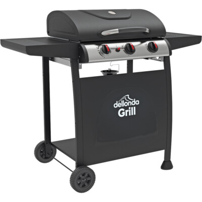 3 Brenner Gas BBQ Grill & Zündung - Tragbar Garten Kochen - Leicht zu reinigen Eimer