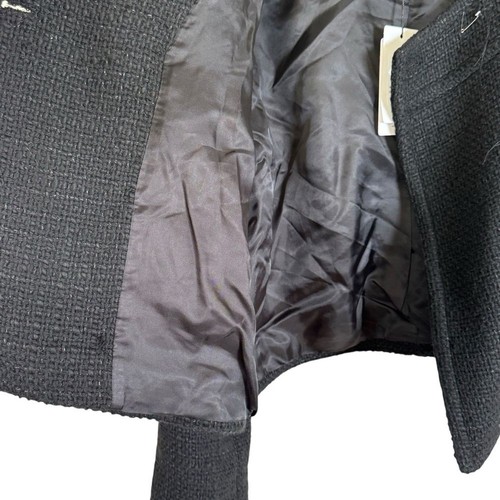 REISS Esmie Cropped Double Breasted Jacket Black Size 10 New Wool Blend - Picture 6 of 13