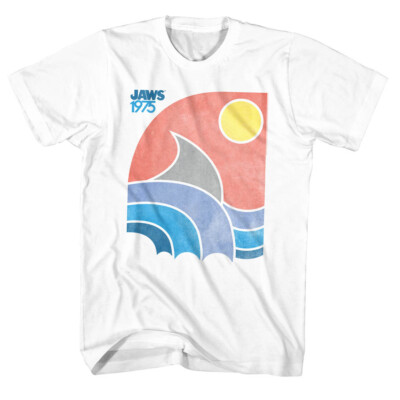 Jaws 70's Thriller Movie Pastel Waves In The Sunset Men's T Shirt