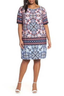 navy blue shift dress plus size