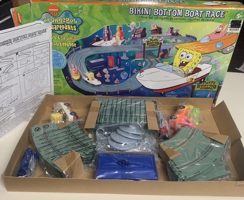 2002 New Open Box Spongebob Bikini Bottom Boat Race Set SquarePants Nickelodeon - Picture 3 of 11