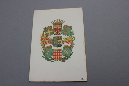 Insigne émail Côte D'Azur - Blason Touristique - Vintage