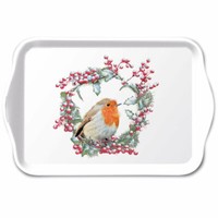 Tablett, Tray Robin In Wreath 13X21Cm Ambiente | Rotkehlchen, Vogel
