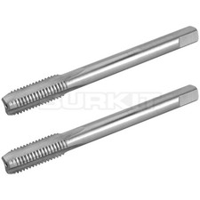 2Pcs 3/8"-16 UNC Thread Tap Right Hand, HSS 3/8 x 16 UNC Straight Fluted Tap