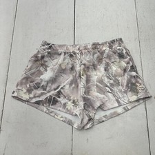 Shein Brown Nature Tree Graphic Elastic Waist 2" Shorts Womens Size Medium NEW