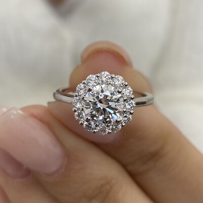 1.4ct IGI Certified E/VVS2 Round Lab Created Diamond Proposal Ring White Gold