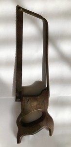 VINTAGE- ANTIQUE BUTCHER SAW- MEAT- PRIMITIVE- CHEF- WILD GAME- FARM