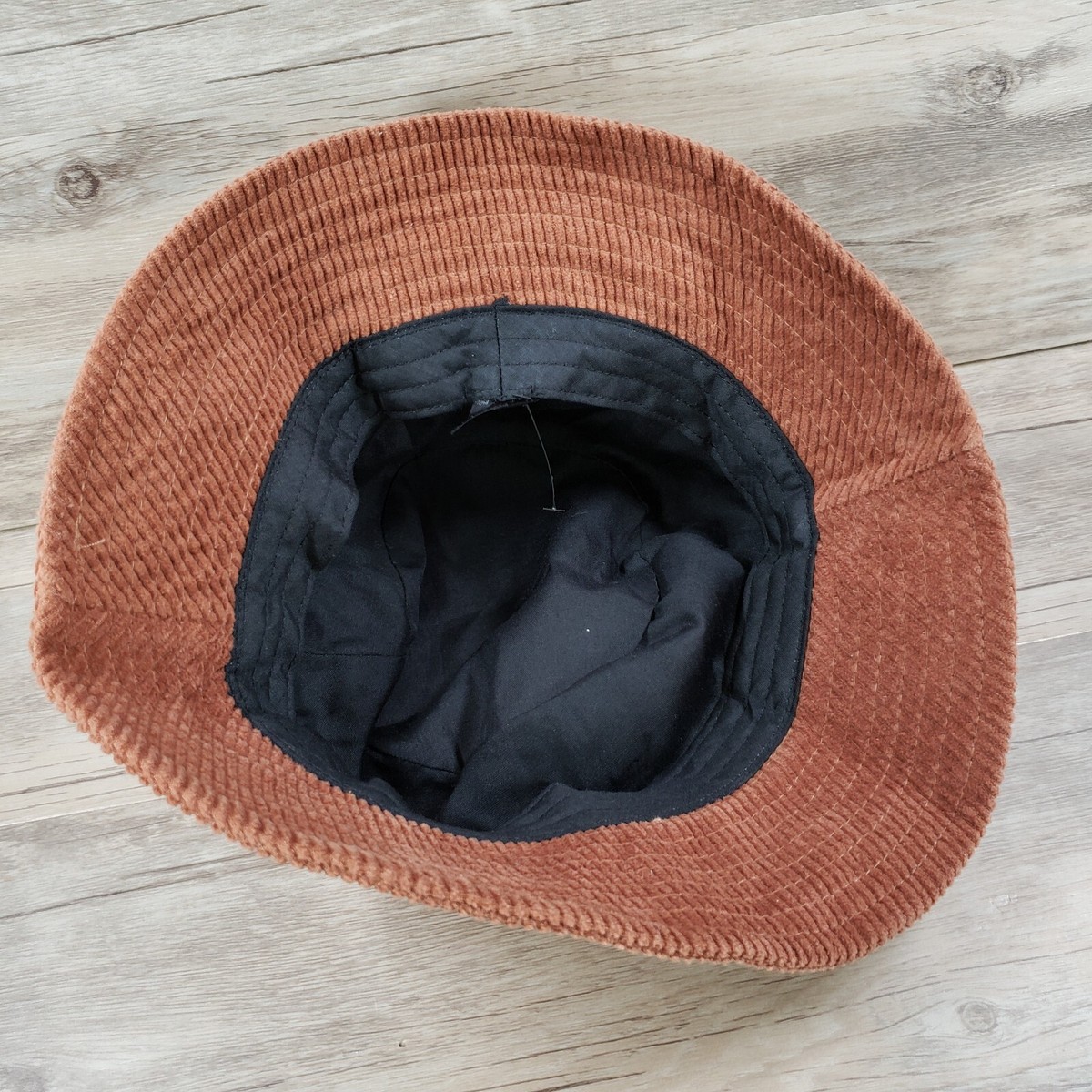 Corduroy Bucket Hat Cap Brown OS Cotton Packable Fall Winter