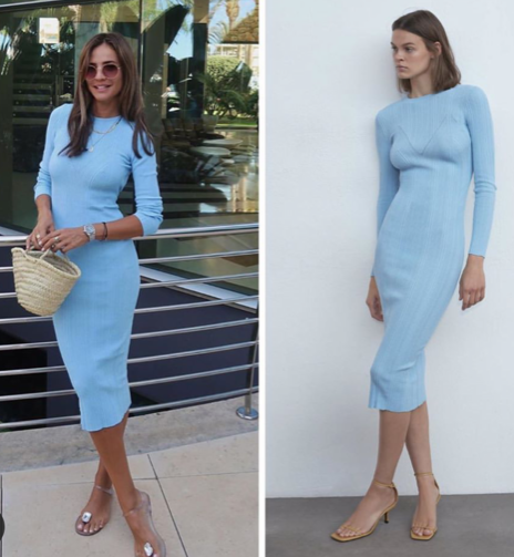 light blue ribbed dress
