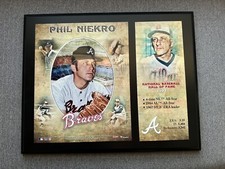 Phil Niekro Atlanta Braves Framed 12” X 15” Hall of Fame Career Profile - Used