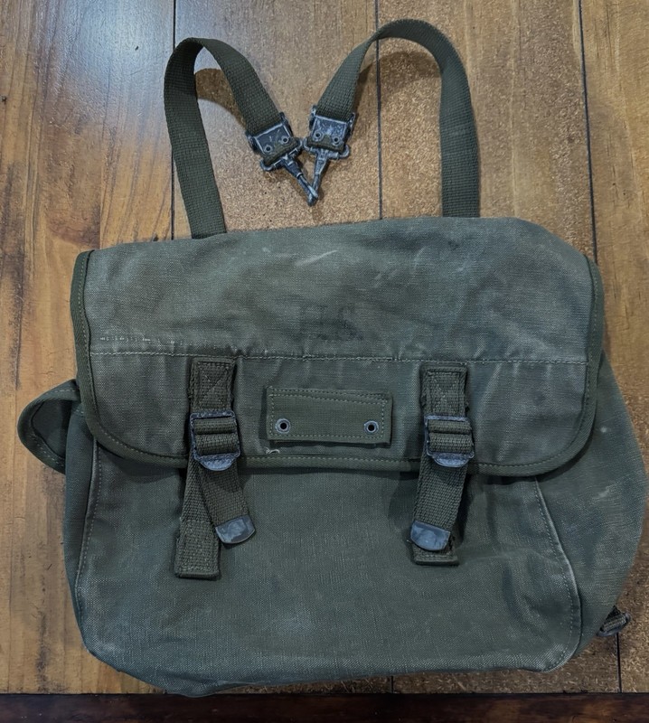 Original Olive Drab WW2 US Military Musette Dated 1945