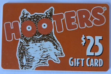 HOOTERS $25 COLLECTIBLE GIFT CARD – CLASSIC OWL/ORANGE LOGO DESIGN – NO VALUE