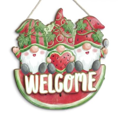 Summer Wreath for Front Door Decor, Summer Watermelon Gnome Watermelon Wreath