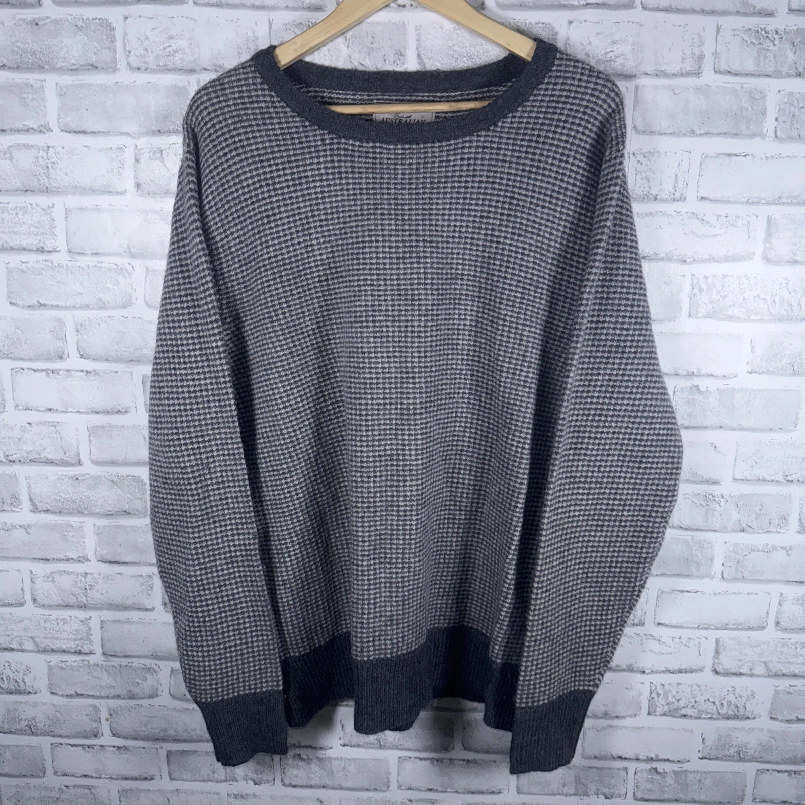 Brunswick Autralian Wool Gray Pullover Sweater Unisex Size XXL (24” Pit To Pit)