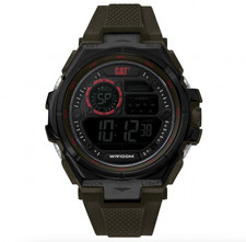 CAT Caterpillar Hybrid Digital Men's Watch Olive Green Black Red OD.167.21.148