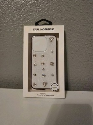 Karl Lagerfeld iPhone 16 Pro Liquid Glitter Phone Case White.