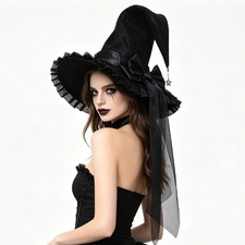 Women's Big Witch Hat Masquerade Carnivals Hat Gothic Hat for Halloween Party