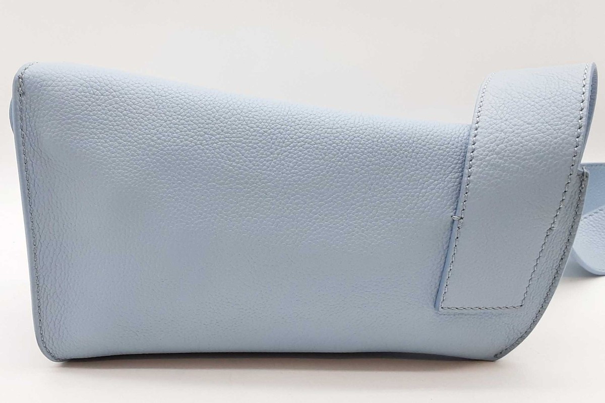 Alexander Mcqueen Light Blue Leather T-bar Sling Crossbody Bag