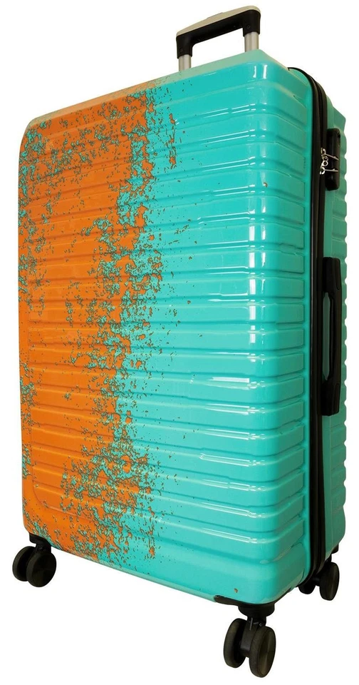 Hartschalen Trolley Zwei-Farb-Print Sierra Türkis-Orange Einzeln Set Gr. M,L,XL - Bild 3 von 4