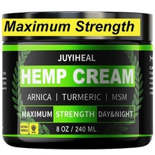New 8 oz Hemp Cream Maximum Strength - Natural Instant Hemp Cream Arnica, MSM, T