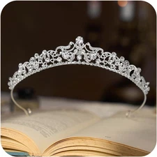 Wedding Tiaras and Crowns, Rhinestone Bridal Crown Princess Tiara Headpieces for