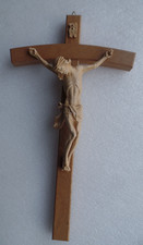 Wandkreuz Holzkreuz Zimmerkreuz Eiche gebogen 35 cm  2. Wahl Sonderpreis