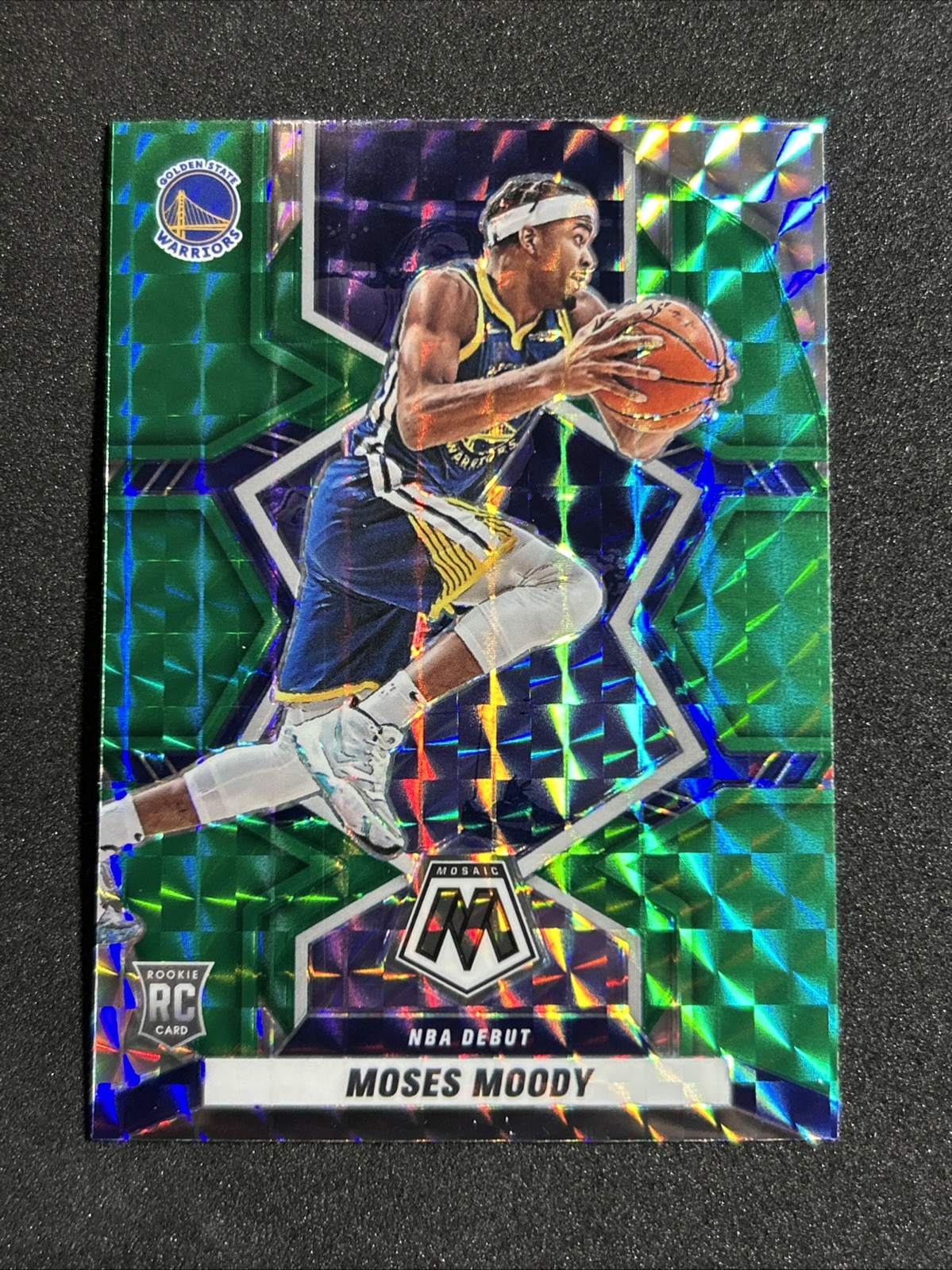 2021-22 Panini Mosaic - NBA Debut Moses Moody #277 Green Mosaic Prizm (RC)