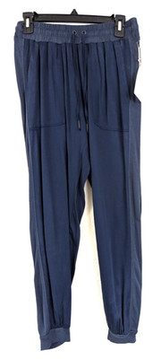 New Splendid sz M Jogger Pants blue elastic drawstring waist 3941
