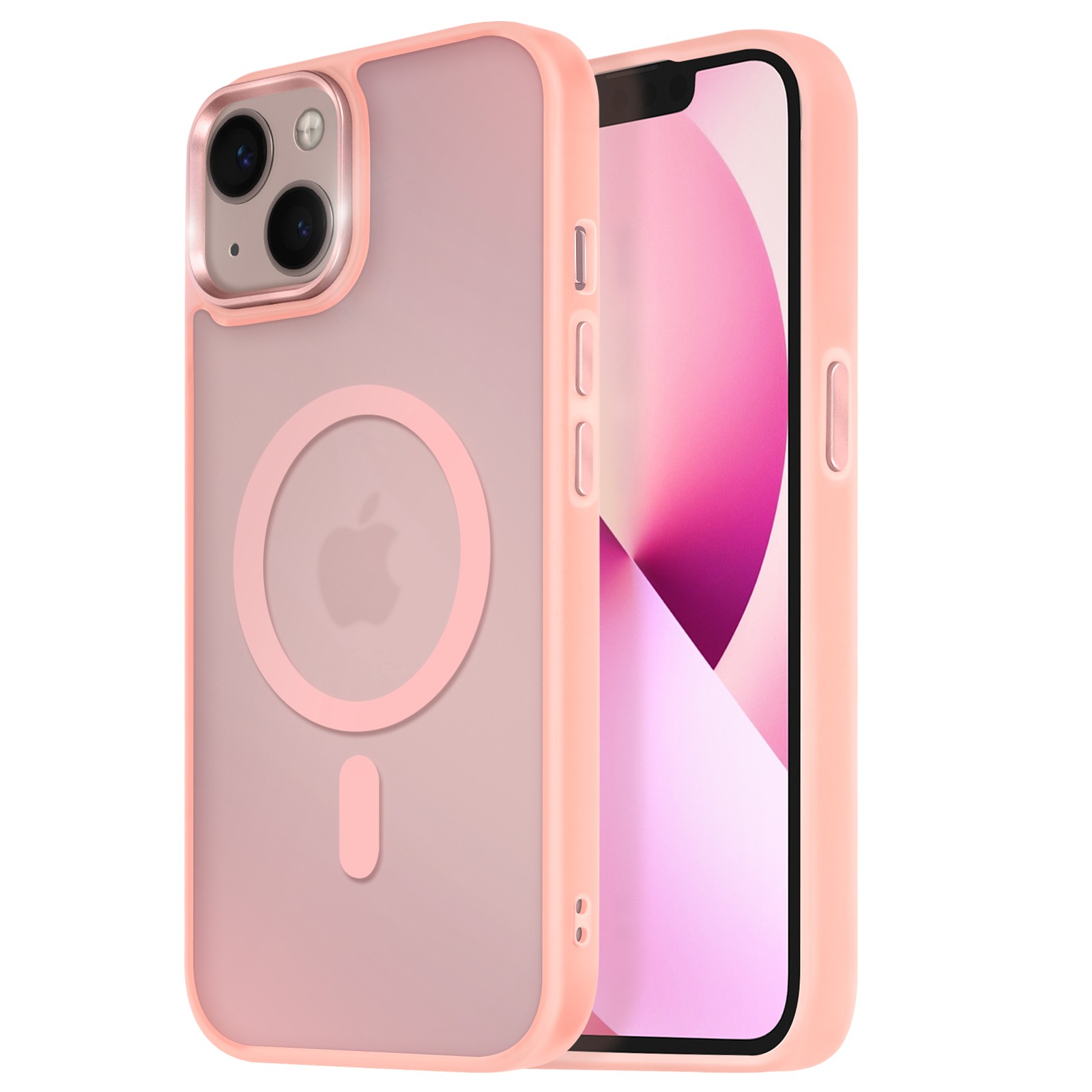 Coque iPhone 13 Avizar Frost Color rose anti-rayures mat