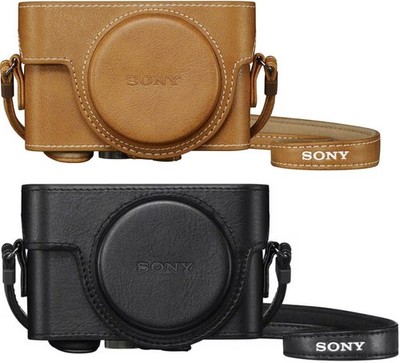 Camera Jacket SONY LCJ-RXK Leather Case Beige for RX100 Series New in Box Japan
