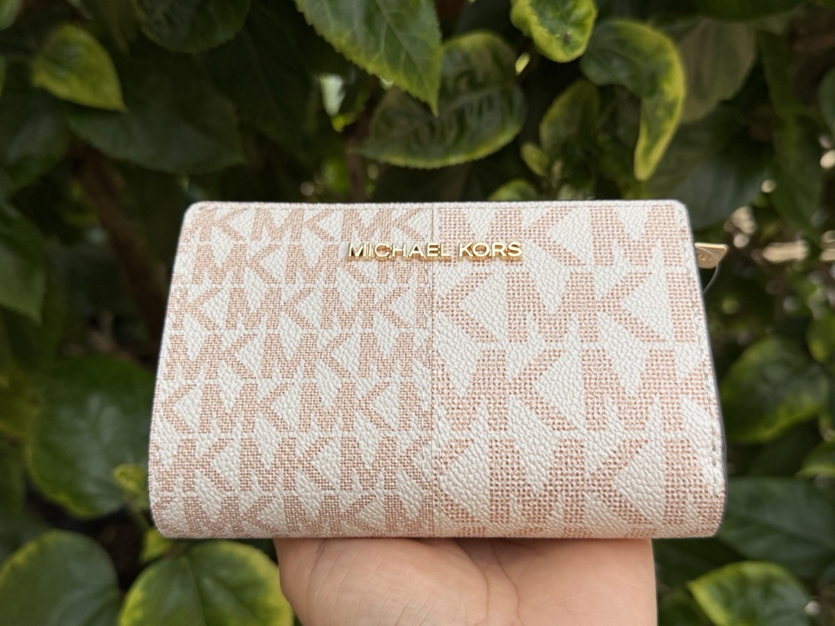 Michael Kors Jet Set Travel Medium Bifold Coin Zipper Wallet MK