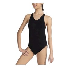 CAPEZIO Women  s Seamless Racerback Leotard Medium/Large Black Ribbed 11374W NWT 