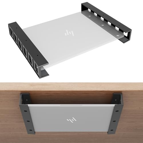 Rangement multifonctionnel sciuU en métal noir avec support sous bureau solide