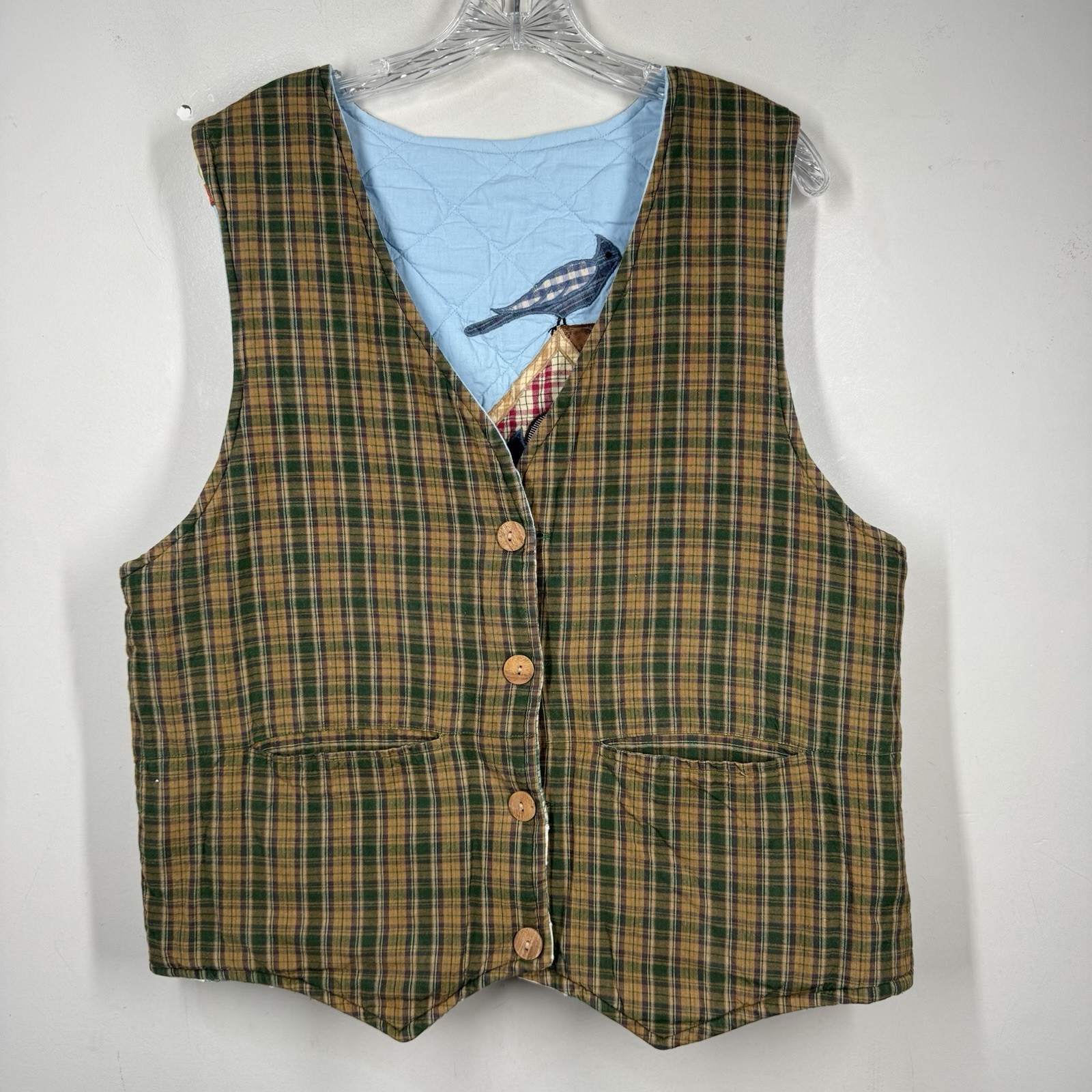 Handmade Quilted Vest Whimsy OS Patchwork Appliqu… - image 11