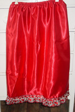 Valentine's Red Satin Half Slip Metallic Heart Trim 27"-48" Sissy-XXL 1X 2X NEW