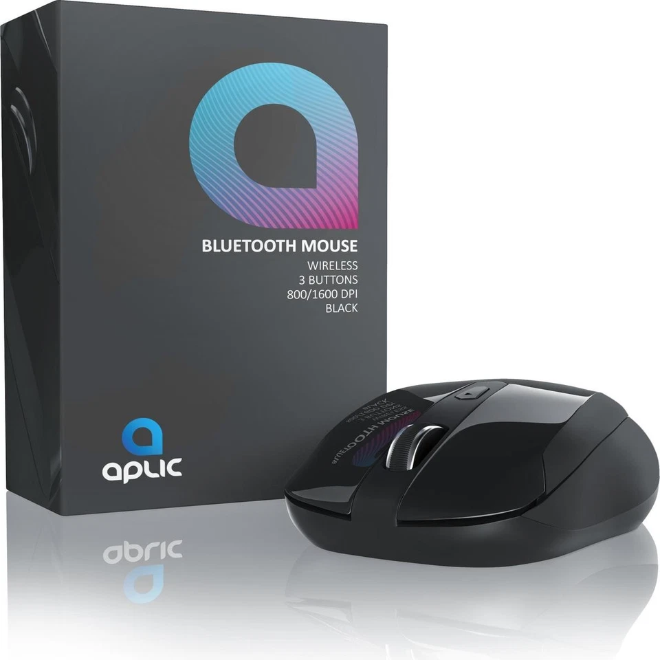 Black Wireless Bluetooth Ergonomic Mouse 3 Buttons 1600 DPI 2 X AA Smartphone PC - Image 2 of 4