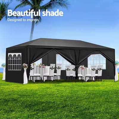 10 Ft. X 20 Ft. Outdoor Gazebo Canopy Tent with 6 Removable Side Walls for Weddi
