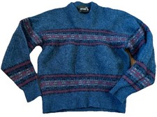 Fair Isle 100 Wool Pullover Sweater Chunky Great Pattern See Photos for Sizing