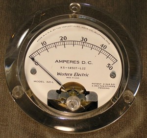 Western Electric, 0-50 Amp DC Ammeter, KS-14507-L22