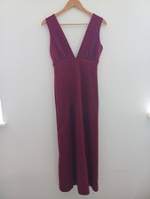 8 red maxi dress burgundy Midi Size Uk 8 NEW Red Deep V Neck Party christmas 