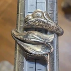 Vintage Signed AVON Sterling Silver Tulip🌷Flower Warp Ring Size 8.25 Adjustable