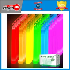 48 Pack 6 Inch Ultra Bright Large Glow Sticks 10 Hr+ Long Lasting Light Sticks