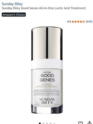 Sephora Sunday Riley Good Genes 15ML AHA Lactic Acid Treatment wrinkles aging