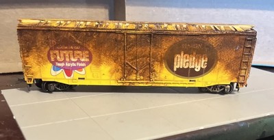 HO Scale Tyco Custom Weathered Pledge Advertising Box Car 