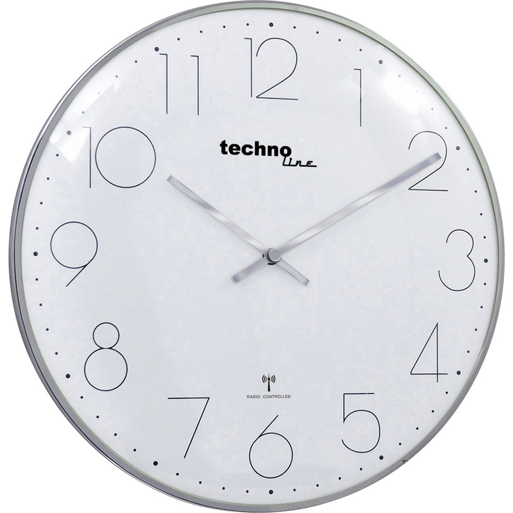 Techno Line WT 8235 chrom-optik Funk Wanduhr 350 x 25 Chrom 8090₽