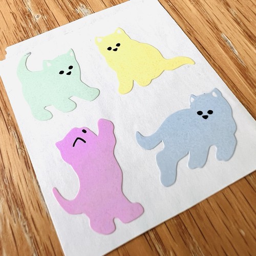 Vintage SandyLion Sticker Designs Cute Cat Stickers 1 Mod With 4 Pastel Kittens