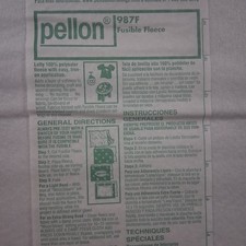 2 Yd Fusible Fleece -white Pellon quilting 100 Polyester 45"wide 987F new