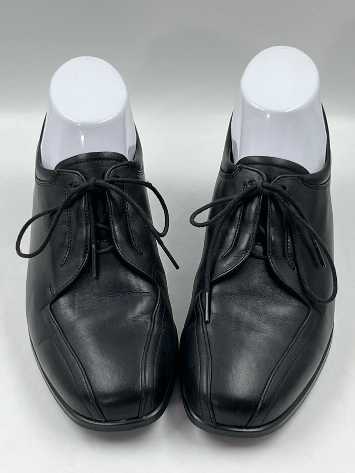 Mocasín Durea para mujer diseño holandés City-Way cuero negro tacón bloque talla 8 W EE. UU. Foto 2 de 4